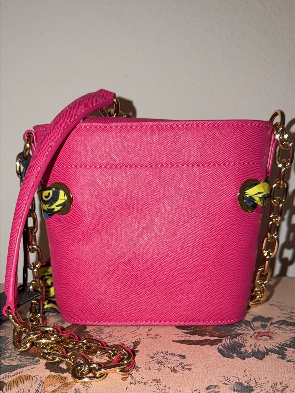 Versace Jeans Couture Hot Pink Mini Bucket Crossbody - Picture 3 of 8